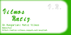 vilmos matiz business card